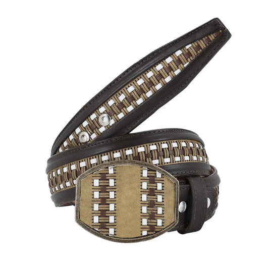 Cinturon Hebilla Cua Para Hombre En Piel De Petatillo/lasser