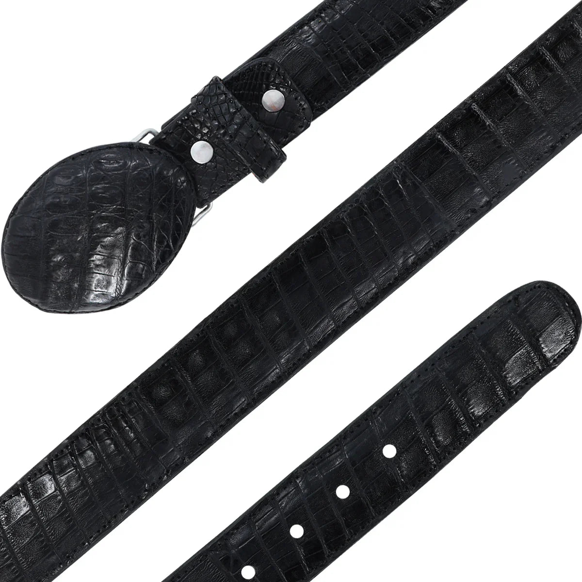 CINTURON HEBILLA VAQ PARA HOMBRE EN PIEL DE COCODRILO