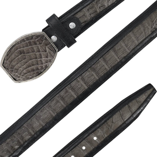 CINTURON HEBILLA CUA PARA HOMBRE EN PIEL DE COCODRILO