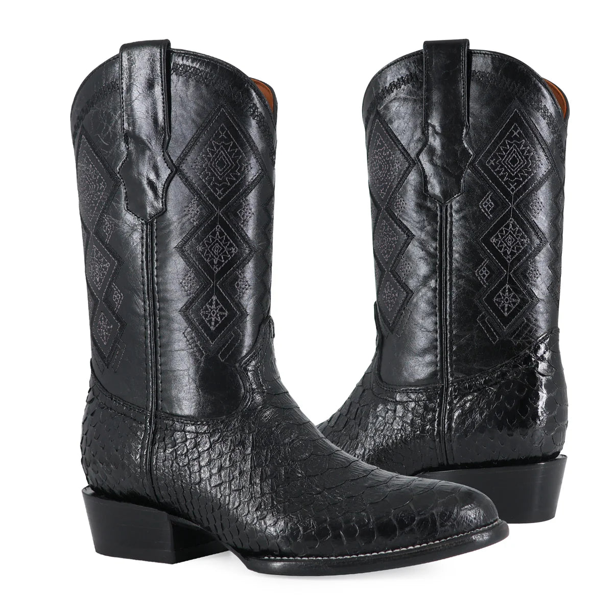 BOTA VAQUERA OVAL PITÓN NEGRO